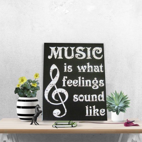 Music is Feelings Sound Vinyl Art Print Canvas Wall Art