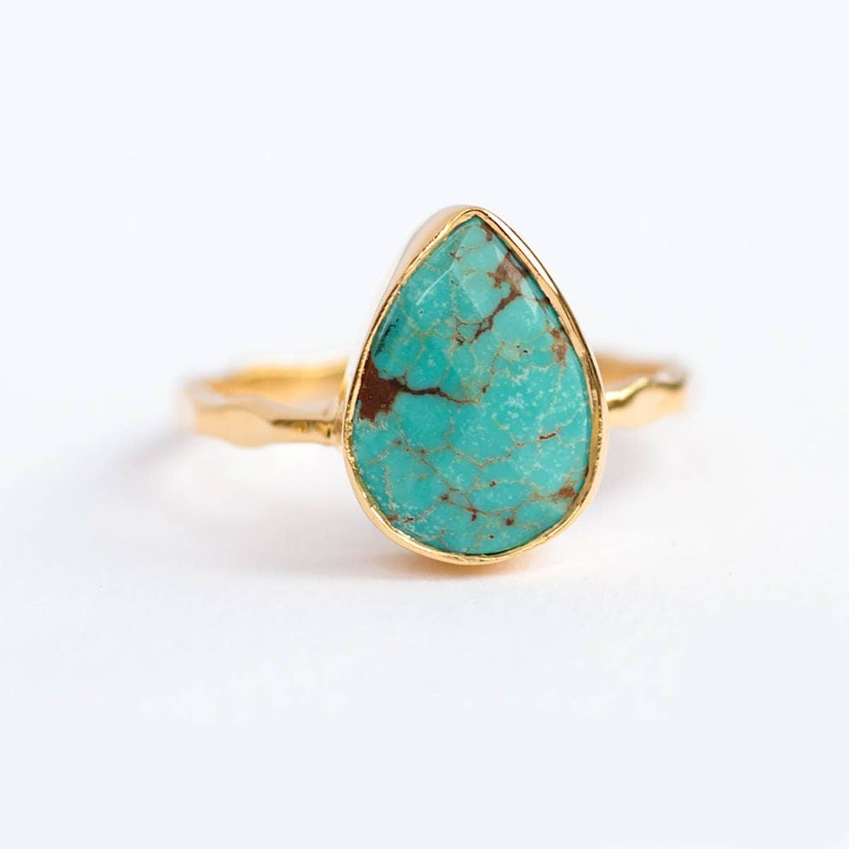 Turquoise Ring Gold December Birthstone Ring Gem Ring