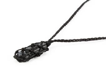 Tourmaline Necklace, Schorl Necklace, Raw Black Tourmaline, Black Tourmaline Jewelry, Healing Crystal Necklace