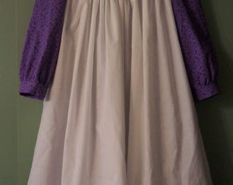 handmade white n orange flower prairie dress