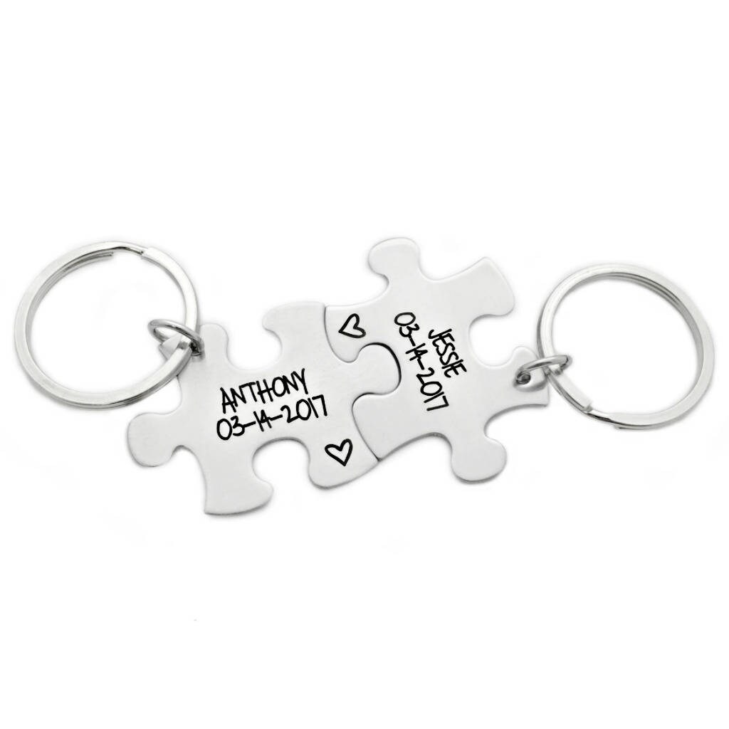 Personalized Name and Date Puzzle Piece Set 2 Puzzle Pieces