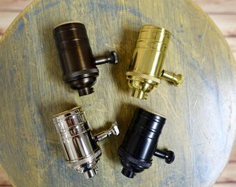 Solid Brass Dimmable Light Socket, Full Range Turn Knob Dimmer - Top Quality Supplies For Your Handmade Lighting, Lamps, Pendants