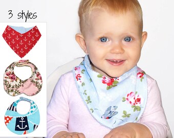 Bandana Bib Pattern, Baby Bib Pattern, Bib Pattern, PDF sewing pattern, baby sewing pattern, Bib Patterns, Baby Bib Patterns, DROOL BIBS