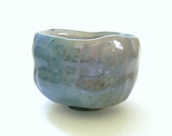 Blue and Purple Fish Scale Tea Bowl Matcha Chawan