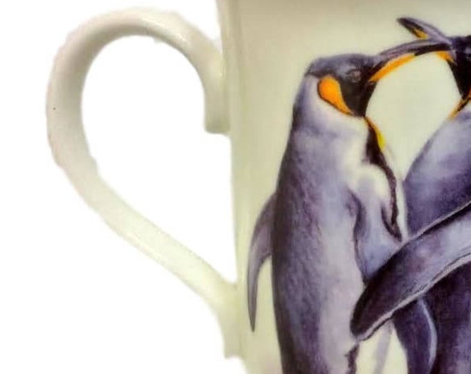 King Penguin Bone China Coffee Mug, Vintage Sea Life Coffee Cup, Falkland Islands, Unique Souvenir Mug, Gift