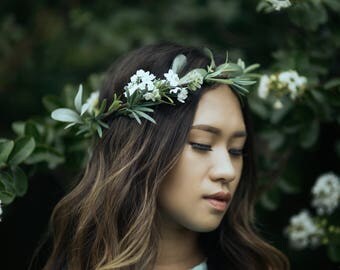 Green Flower Crown. Bridal Hair accessories. Greenery Flower Crown. Green Bridal Crown. Green wedding crown. Flower Crown. Wedding crown.