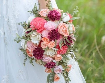 Teardop Bridal bouquet - Keepsake Bridal Bouquet - Summer Bridal Bouquet - Fall Bridal Bouquet
