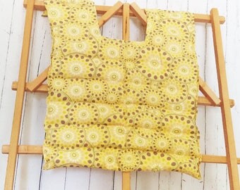 Back and Shoulder Heating Pad - Large Yellow Floral Heating Pad, Microwave Shoulder Upper Back Heating Pad, Hot and Cold Pack, Back Therapy