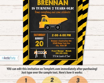 Construction Party Invitation - Construction Birthday Invitation - Construction Invitation - INSTANT ACCESS - Edit NOW! Party Supplies