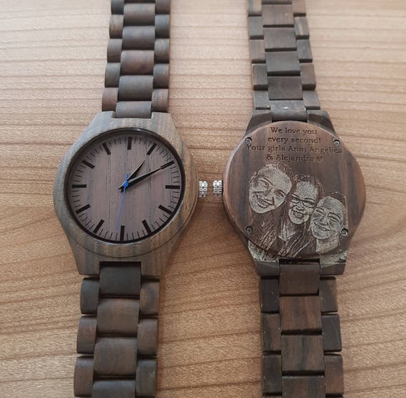 engraved wooden watch valentines day gift personalized