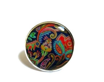 TRIBAL JEWELRY- Girlfriend Gift idea - Boho Ring - Romantic Jewelry - Dark blue - Colorful jewelry