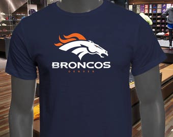 Denver Broncos NFL Football Shirt | Orange and Blue Pride T Shirt | NFL Football Jersey Broncos Fan Art Shirt
