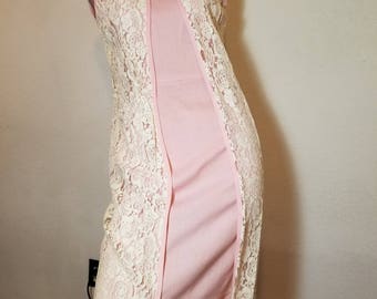 FREE SHIPPING 1950 Linen Hourglass dress