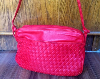 oroton red tote bag