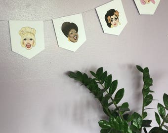 Ru Paul's Drag Race, Custom-Made, Hand-Drawn & Hand Made, Party Bunting
