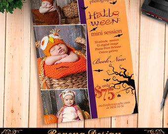 Halloween mini sessions template, Halloween marketing, Fall Mini Session Template, Halloween Photoshop PSD - Instant Download