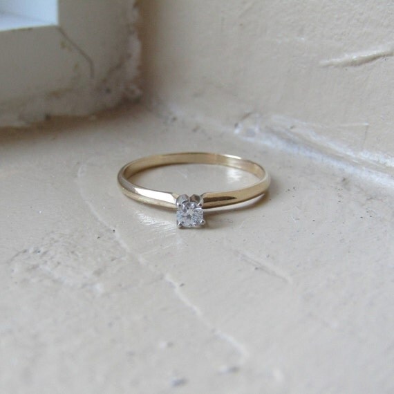 Vintage 10k Keepsake Diamond Ring And Original Celluloid