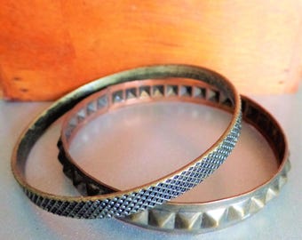 Fabulous textured hard-to-find bangles, bangles under 20, Game of Thrones clothing, movie stage prop jewelry, medium thick stacking bangles