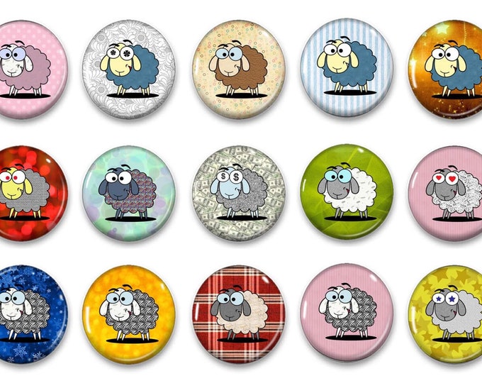 Animal Fridge Magnets - Party Favors - Learning Toys - Preschool Activities - Kindergarten - Teacher - Classroom Magnets - Sheep