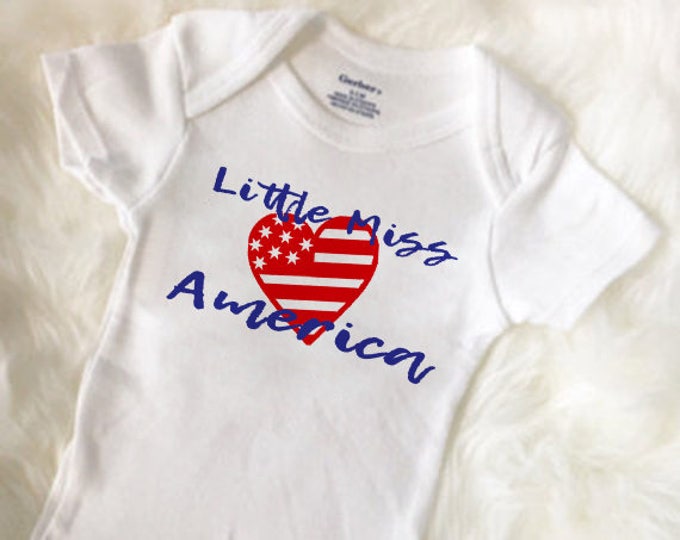 4th Of July Baby Onesies®, Little Miss America Onesies®, America Baby Clothing, Memorial Day Baby Outfit