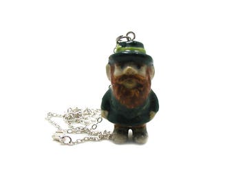 Leprechaun Necklace, Irish Necklace, Leprechaun Jewelry, Leprechaun Pendant, Lucky Leprechaun, Leprechaun Charm, St Patricks Day Necklace
