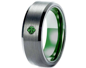 tungsten wedding bands men engagement ring black green mens tungsten ring gun metal ring emerald ring - Tungsten Wedding Rings For Men tungsten wedding bands men engagement ring black green mens tungsten ring gun metal ring emerald ring - Tungsten Wedding Rings For Men