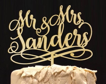 Personalized MR&MRS Wedding Cake Topper, Wedding Cake Decor, Anniversary - Bridal Shower - Wedding Gift Cake Topper, Rustic Chick Wedding