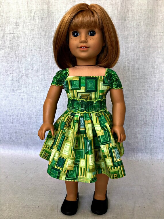 Geen doll dress 18 inch doll dress green doll clothes