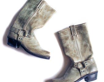 Vintage Frye 12R Harness Boots // Moto Boots // Vintage Riding Boots // Motorcycle Boots // Women's Boots // Size 8 Boots // Made in USA