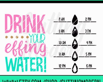 HALF OFF SALE - Water Bottle Tracker Svg Bundle - 9 files included - Vinyl - Silhouette Cameo - Cricut