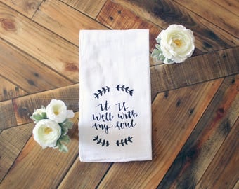 It Is Well Hymn Tea Towel