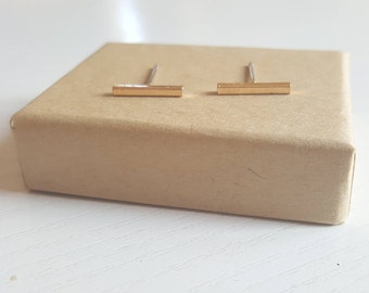 Gold Bar Earrings, Silver Bar Earrings, Dainty Bar Earrings, Gold Stud Earrings, Silver Studs, Simple Gold Earrings, Gold Minimal Earrings
