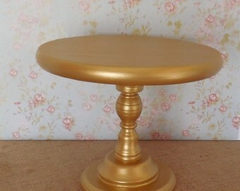 Ready To Ship 12 Gold Cake Stand Wood Pedestal Rustic Ready To Ship 12 Gold Cake Stand Wood Pedestal Rustic
