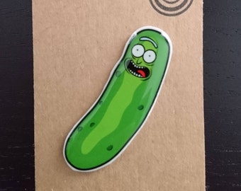 Pickle Rick pin badge | Rick and Morty inspired | button | skateboard | tattoo | portal | pickles | adult swim | hipster | pins