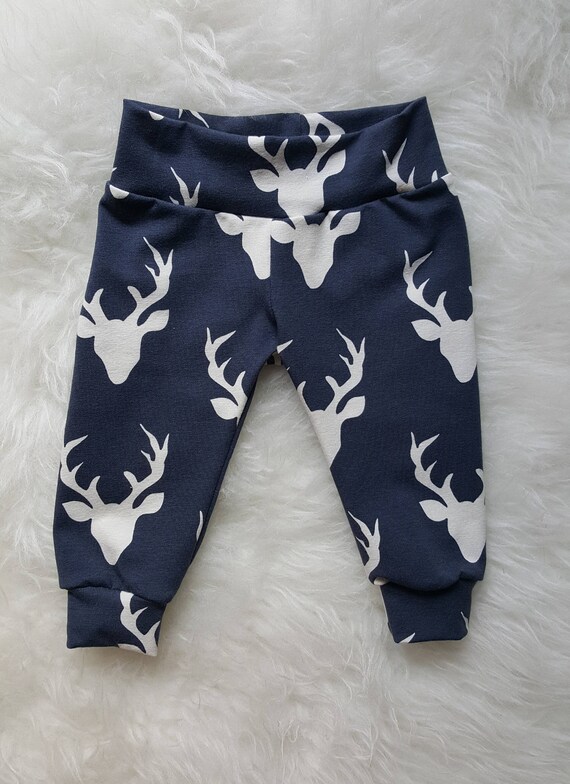 Items similar to Oh Deer// Navy// Baby Leggings on Etsy