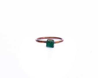 Rough emerald ring | Raw Emerald birthstone ring | Raw stone jewelry | Raw emerald jewelry | Raw emerald ring | May birthstone jewelry