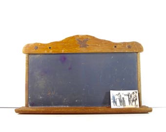 Vintage Chalkboard in Wooden Frame / Wall Hanging Chalkboard / Primitive Decor
