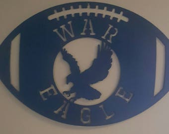 Auburn door hanger, War Eagle football, Auburn University football, metal football, Auburn University, Auburn tigers