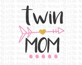 50% off - Twin mom SVG, DXF, EPS, png Files for Cutting Machines Cameo or Cricut // mom of twins svg // mothers day svg // twinning svg //