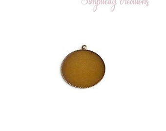 Support cabochon set of 3 bronze 28.5 x 26mm