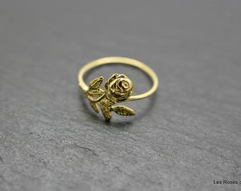 Mini rose gold plated ring size 53, gold ring