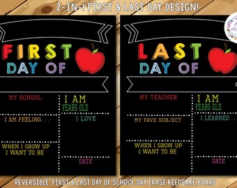 First Day of School Chalkboard, Reusable First Day of School Sign, Last Day of School, Dry-Erase, Back to School Chalkboard