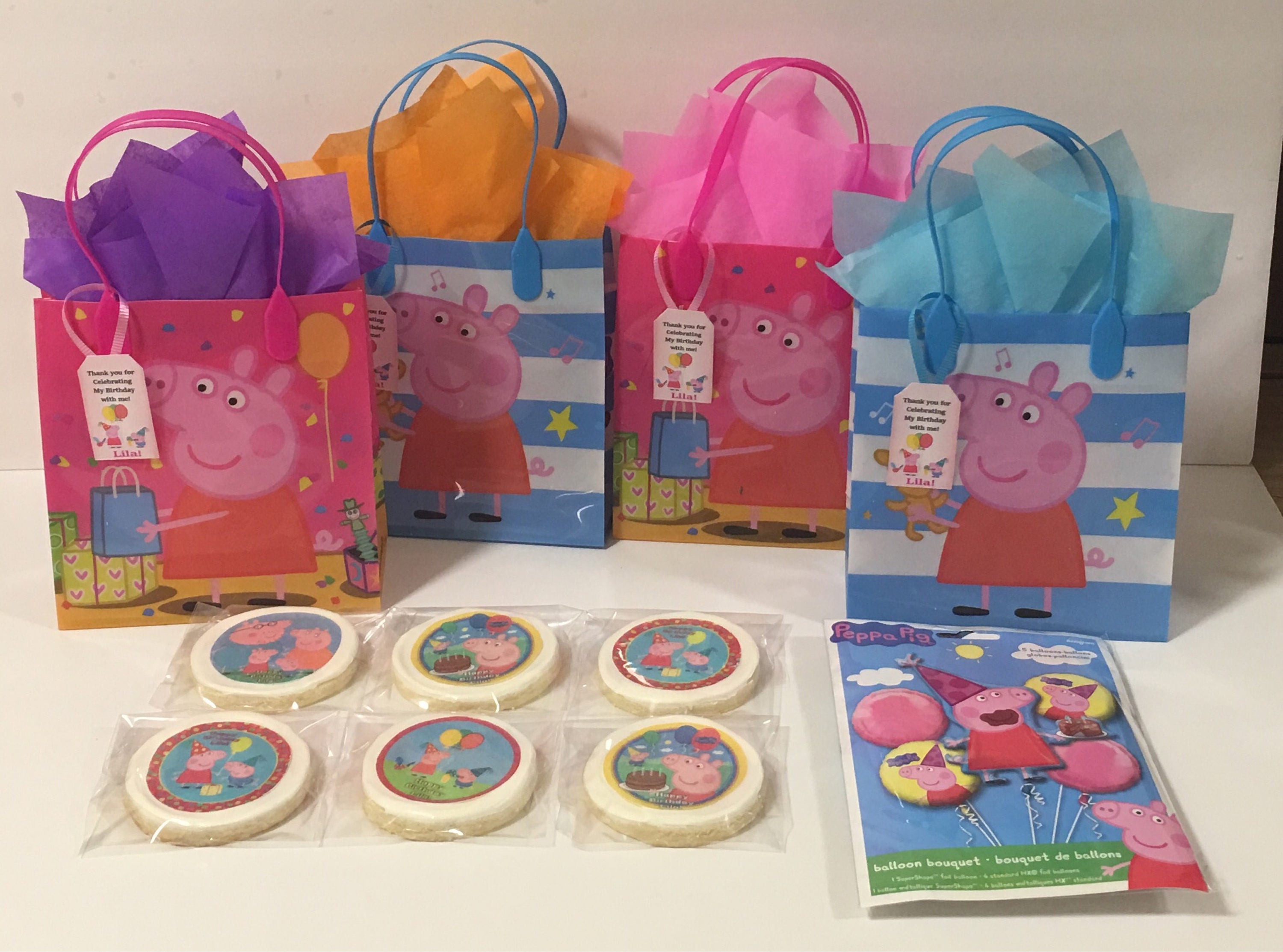 Peppa Pig package 12 party bags 12 cookies and a 5pcs