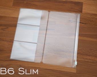 B6 Slim Plastic Card Holder / Zipper Case for Traveler's Notebook