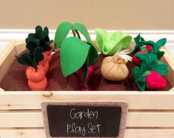 Garden Play Set, Felt Garden, Montessori Toy, Deluxe Garden, Eco-friendly, Felt Food, Educational, Play Food, Pretend, Pretend Food, Prop