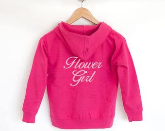 Personalised Hoodie, Cute Gift for Flower Girl, for Mini Bridesmaid, An Alternative to Flower Girl Robe, Personalised Flower Girl Gift