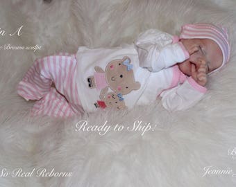 Reborn baby, Twin A , Bonnie Brown sculpt, COA , ready to ship
