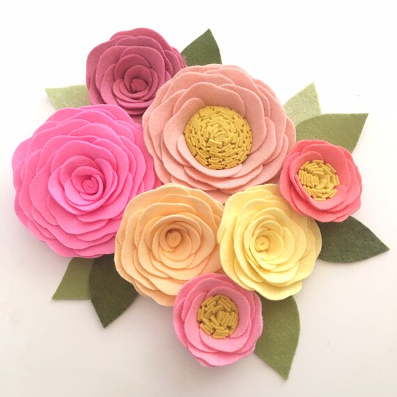 ROSES // Loose Felt Flowers // Unattached Felt Flowers // DIY