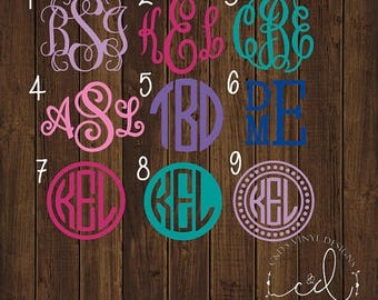 ON SALE 99 CENT 2" Monogram Car Decal - Monogram Decal - Sale Decals - Monogram Decals - Bow Decal - Flash Sale - 2" Car Decals - 2" Monogra