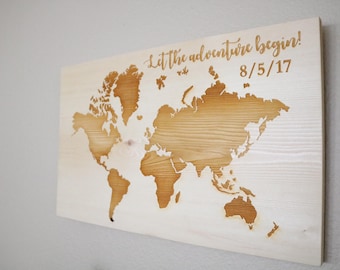 Wooden World Map Wall Art wooden world map | etsy Wooden World Map Wall Art wooden world map | etsy